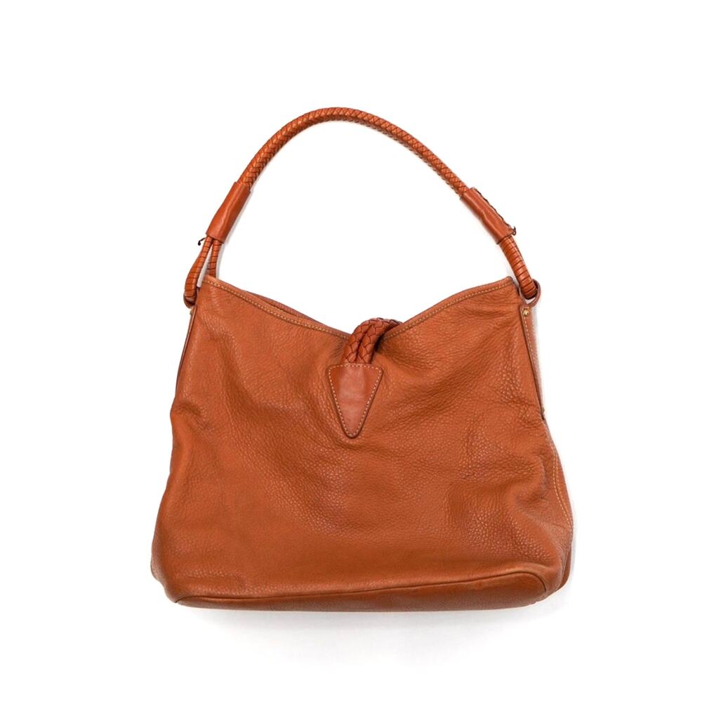 MCM Vintage Brown Leather Braided Strap Hobo Bag - Picture 5 of 9